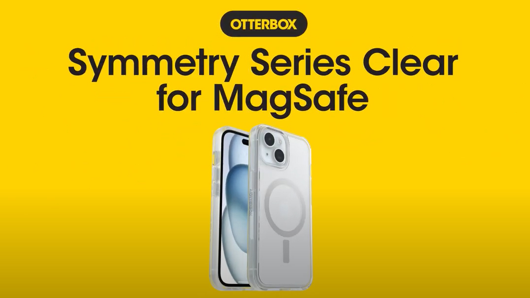 OtterBox iPhone 15 Pro MAX (Only) Symmetry Series Clear Case - ( Clear), snaps to MagSafe, ultra-sleek, raised edges protect camera & screen (ships in polybag, ideal for business customers