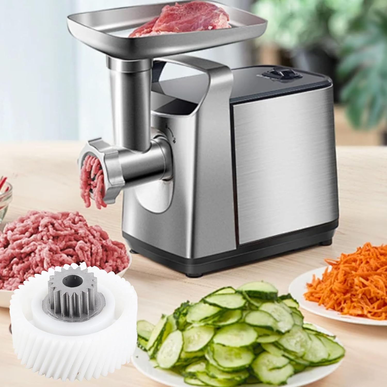 Meat Grinder Replacement Parts, Stainless Steel and Plastic Gears, Meat Grinder Gear Spare Part for Replacement, Kitchen Aid