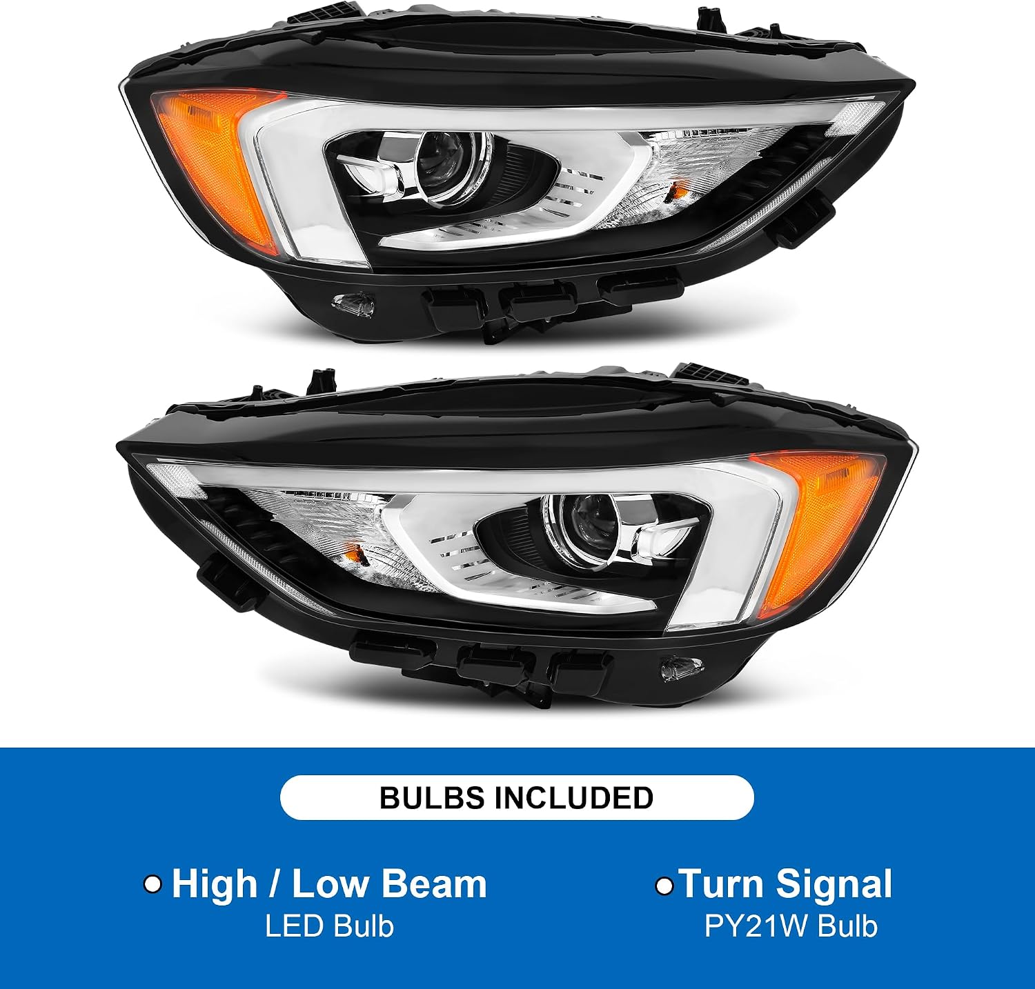 Headlights Assembly Fit For 2019 2020 2021 Ford Edge 19 20 21 Ford Edge 2019-2021 Ford Edge Driver and Passenger Side