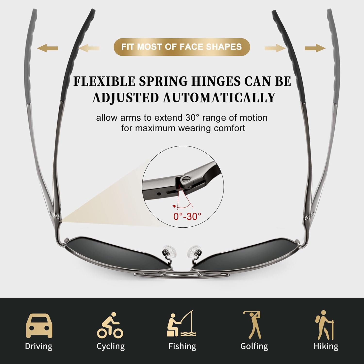 URUMQI Polarized Aviator Sunglasses for Men Women,UV400 Protection Lens, Ultra Lightweight Pilot Sun Glasses for Driving Golf - Image 6