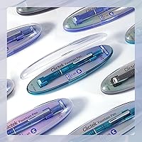 Vista 6 de WRITECH Clictek Pluma estilográfica retráctil: tinta azul, plumín mediano, barril transparente, set de regalo incluye 5 cartuchos de tinta para una