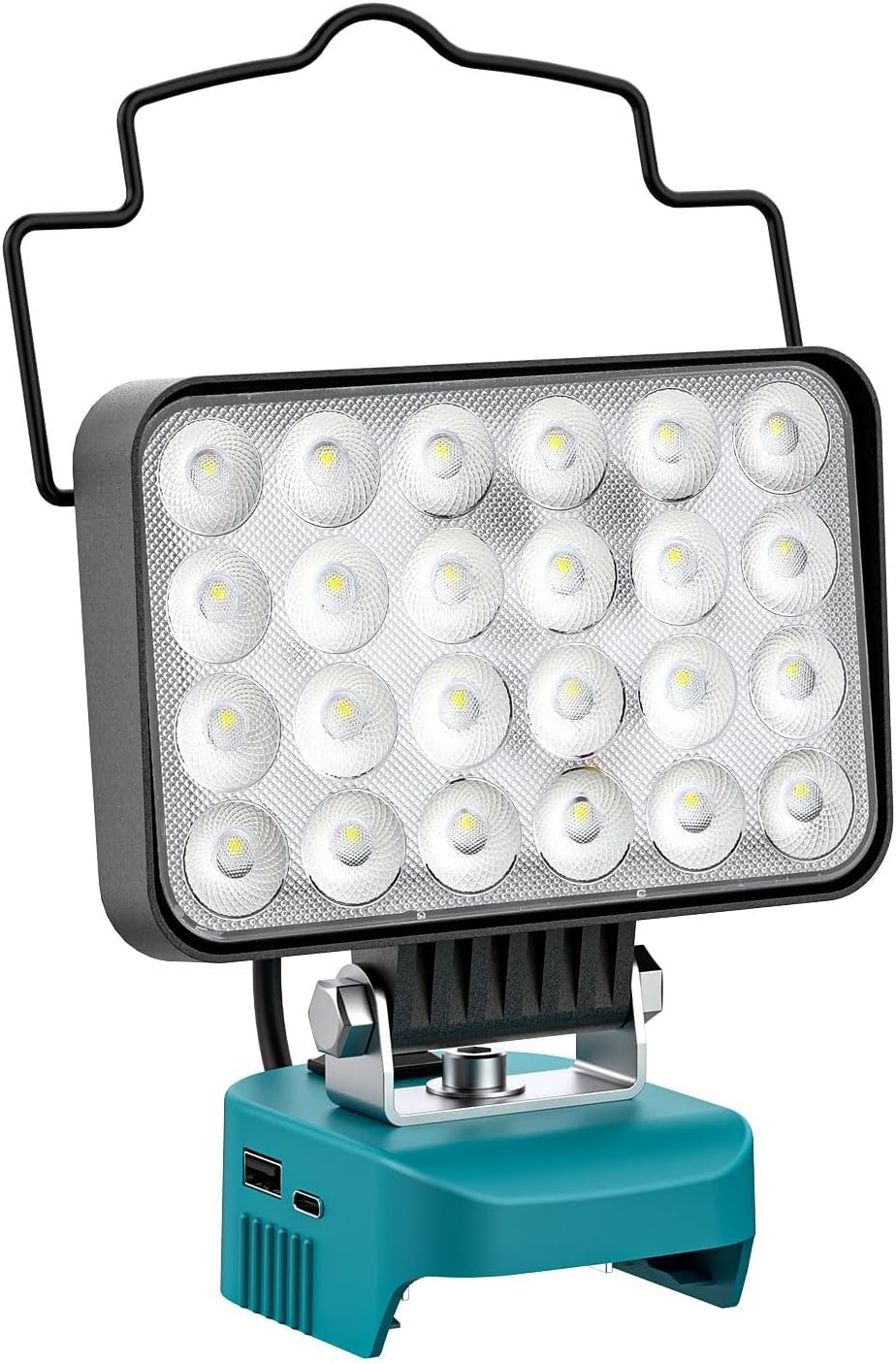 LED Work Light Compatible with Makita 18V Battery, LIVOWALNY Portable Flood Light 78W 7800 LM Flashlight, Battery Operated LED Lanterns with USB-A & Type-C Charging Port for Workshop, Camping, Hiking