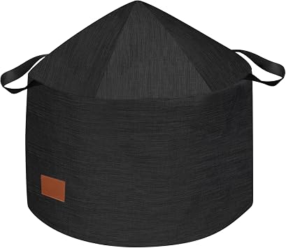 Solo Stove Yukon Cover, Waterproof Fire Pit Cover Accessories, Firepit Covers Round Outdoor 29x18.5 inch Coal Black