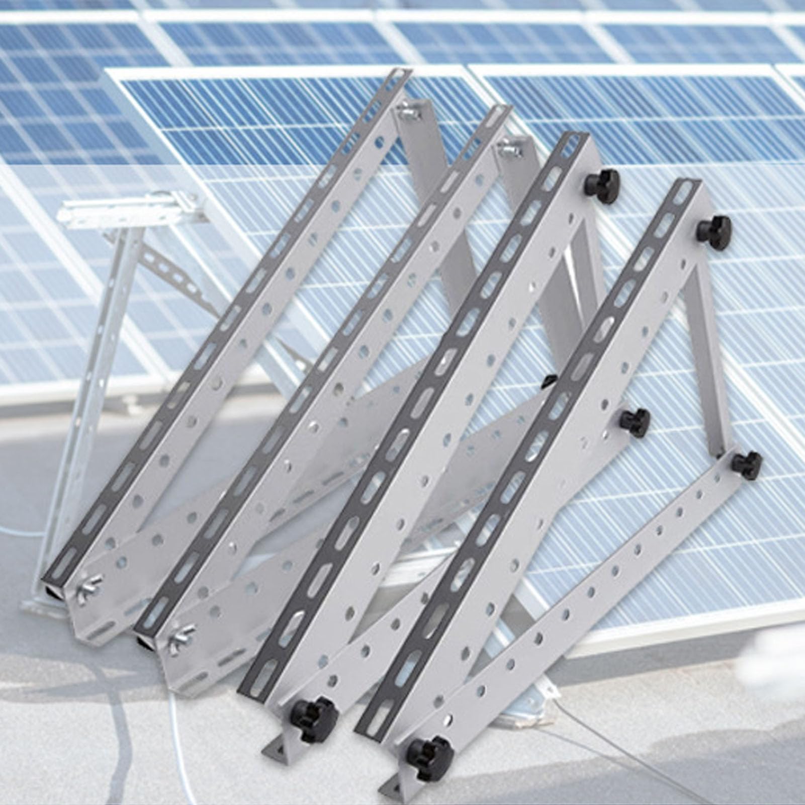 Irfora Regulowany Uchwyt do Montażu Panelu Słonecznego do Dachów Pojazdów Kempingowych i Jachtów 45-calowy Trwały Stop Aluminium z Systemem Mocowania