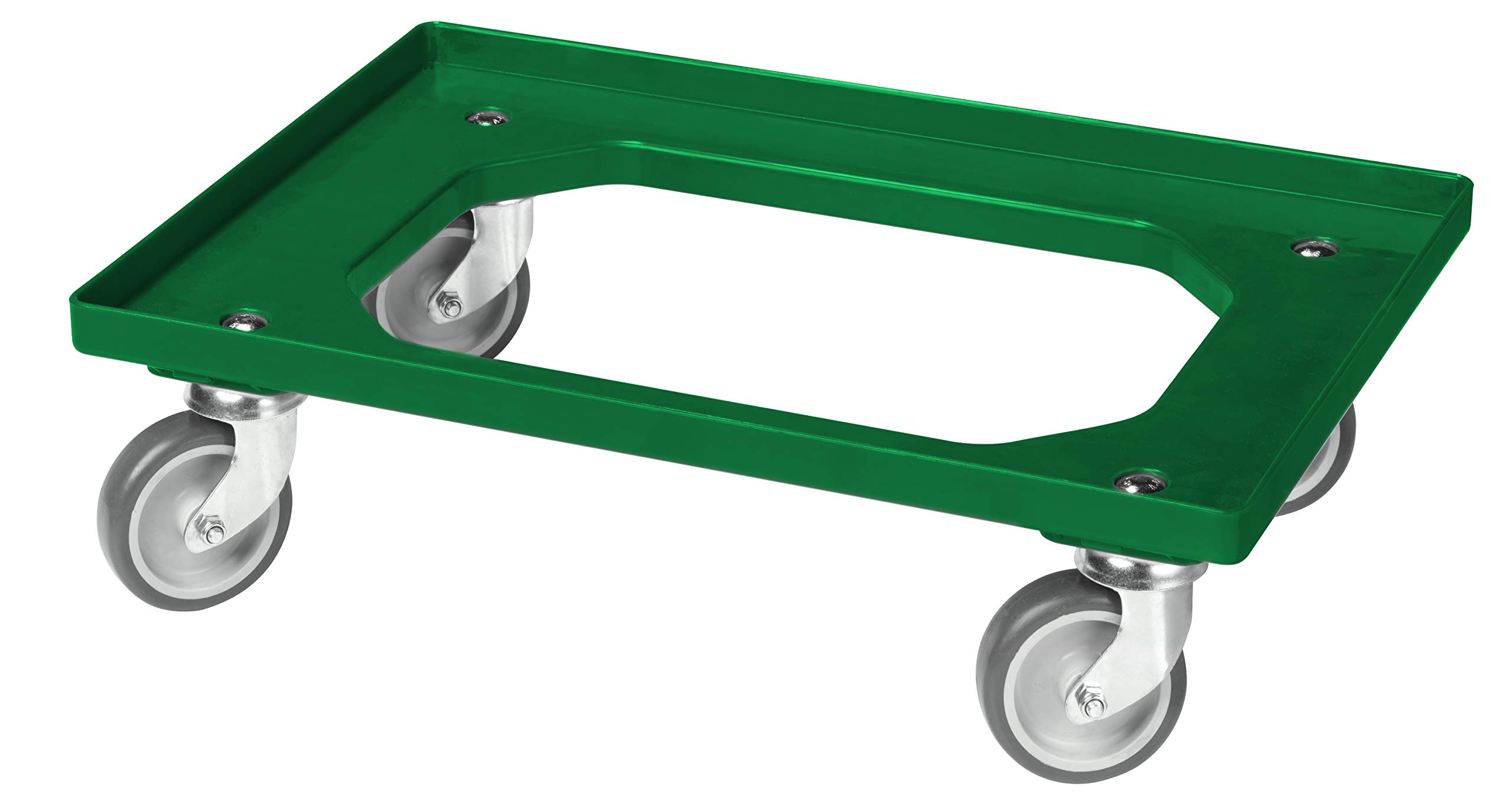 10 Stück Transportroller für Kisten 60 x 40 cm mit 4 Lenkrollen in grün