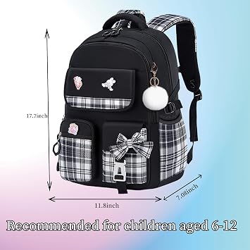 Girls Backpack Kids Backpack for Girls School Kawaii Bookbag Book Bag for Elementary Primary School