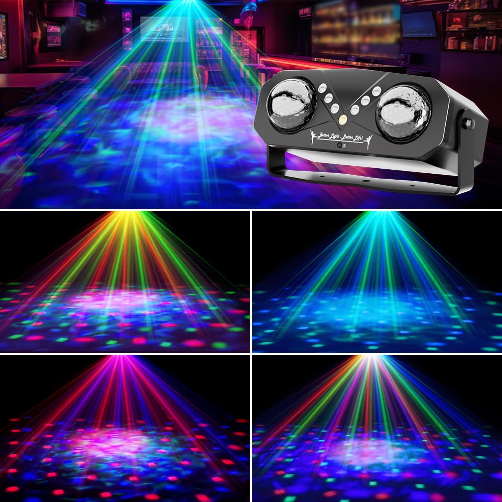 Un projecteur polyvalent avec deux options d'éclairage RGB, éclairage LED et éclairage DJ, idéal pour les réunions de famille, les fêtes et autres événements.