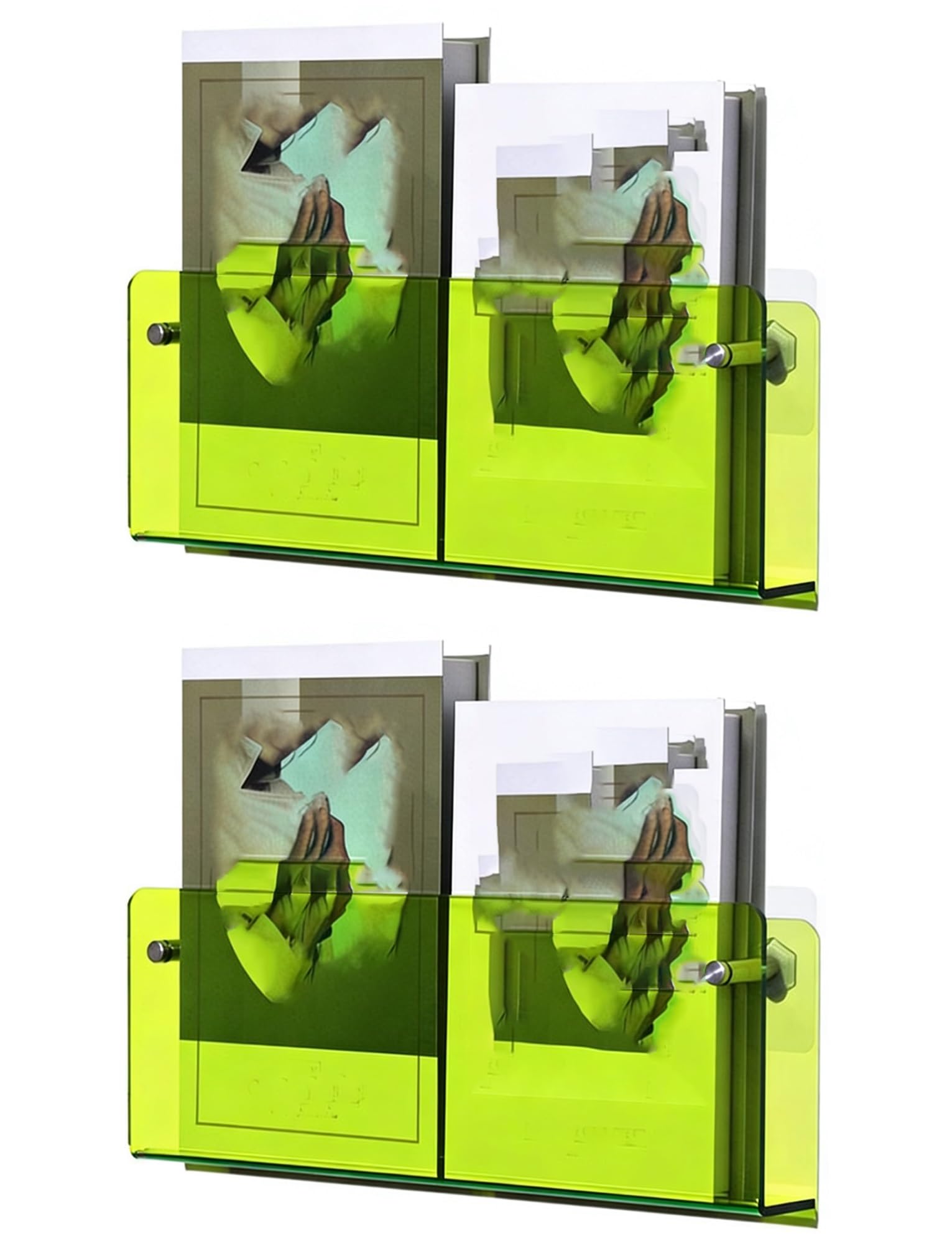 Fcfpxwtz Green Acrylic Wall Magazine Rack