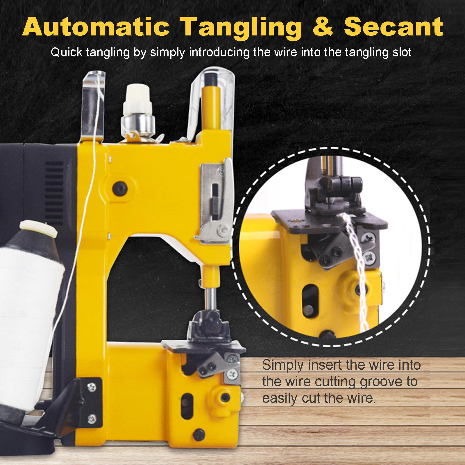 Cucitrice Elettrica Portatile Per Sacchetti Da 190W, Macchina Per Sigillare Sacchetti Senza Fili Da 18.000 Giri/Min - Aggroviglia/Taglio Automatico, 2s/Sacchetto, Chiudisacchi Tessuto Portatile