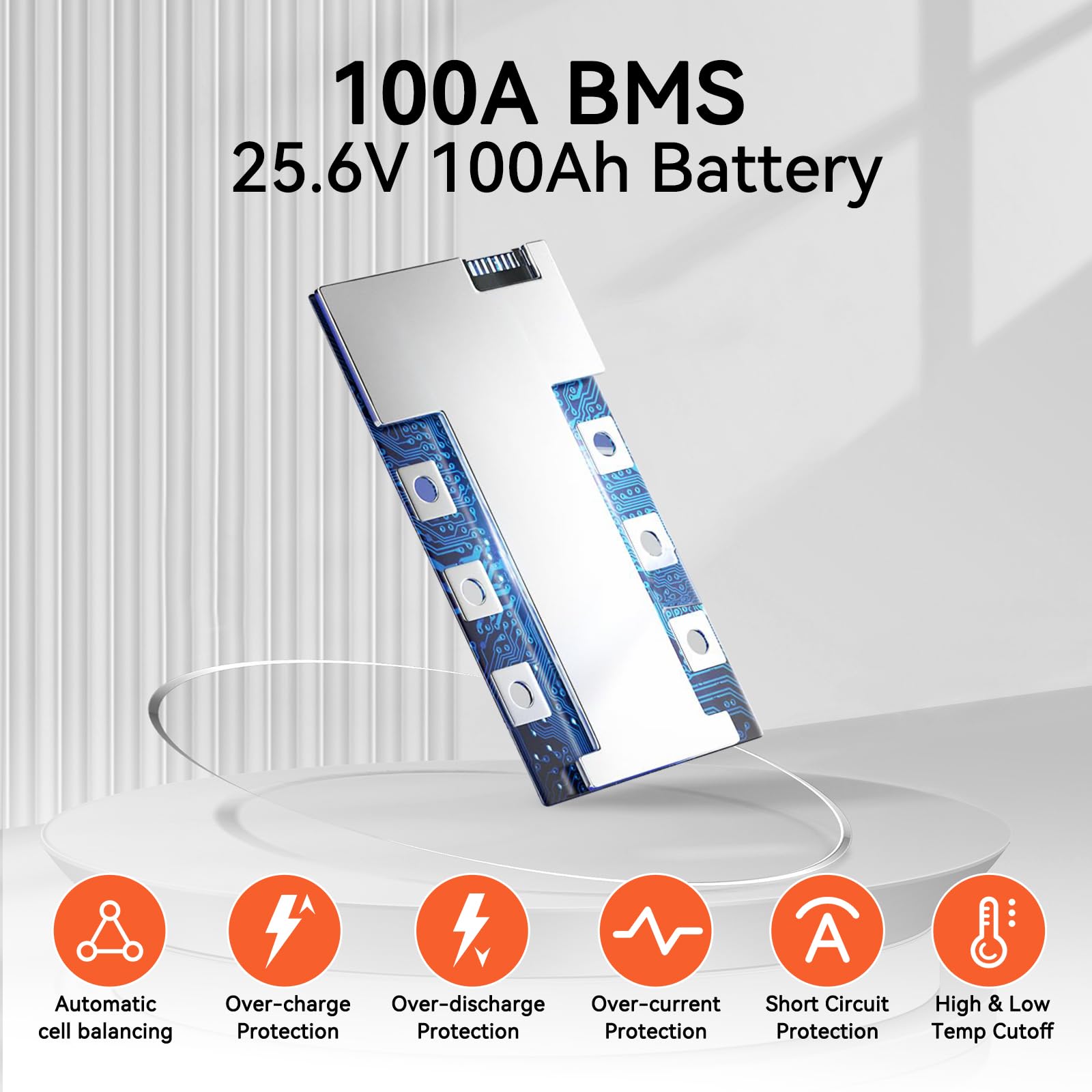 Humsienk Batteria Litio 24V 100Ah LiFePO4 con 100A BMS, Protezione Bassa Temperatura, Batteria 24V per Fotovoltaico Accumulo, Barche da Pesca Bass, Sistemi di Energia Rinnovabile, Camper, Off-Grid