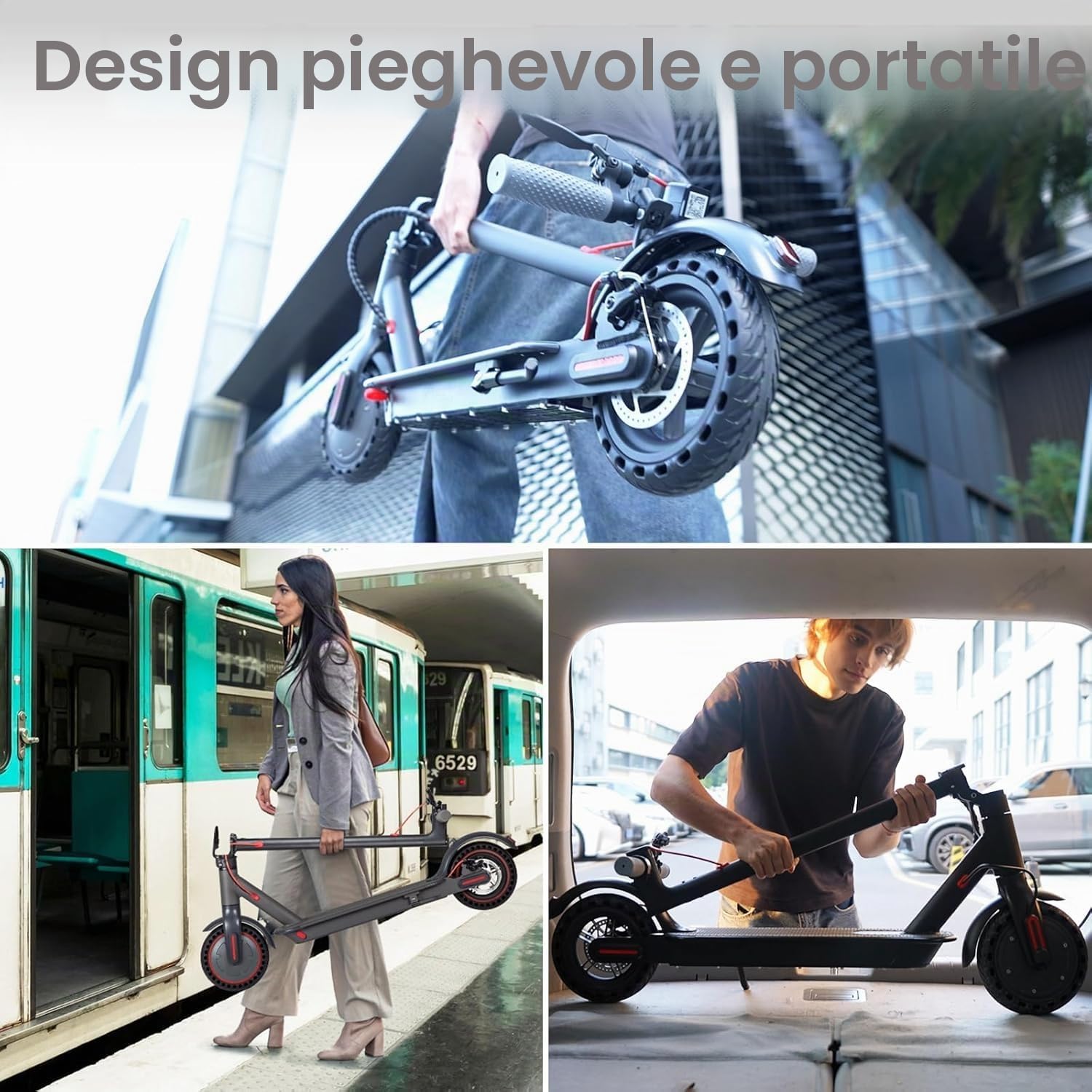 Monopattino Elettrico 8,5" Monopattino elettrico pieghevole in lega di alluminio,30Km di Autonomia, Velocità Massima 25 km/h, 3 Impostazioni di Velocità, Controllo App,Carico Massimo 120KG