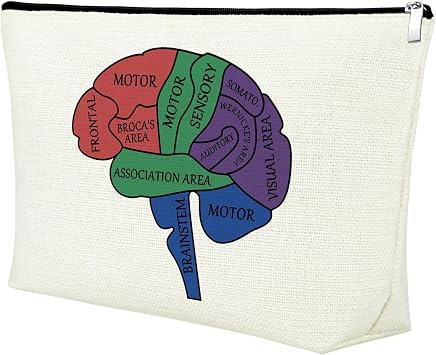 Mxrymvu Neurologist Gifts Makeup Bag Brain Anatomy Gift Travel Bag Neurology Nurse Gifts Cosmetic Bag Doctor Appreciation Gifts for Women Funny Nurses Week Gifts Brain Doctor Gift Zipper Pouch