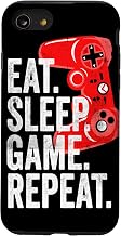 Video Games Eat Sleep Game Funny Gamer Boys Teens Gift Case for iPhone SE (2020) / 7 / 8