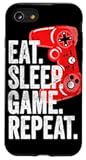 Video Games Eat Sleep Game Funny Gamer Boys Teens Gift Case for iPhone SE (2020) / 7 / 8