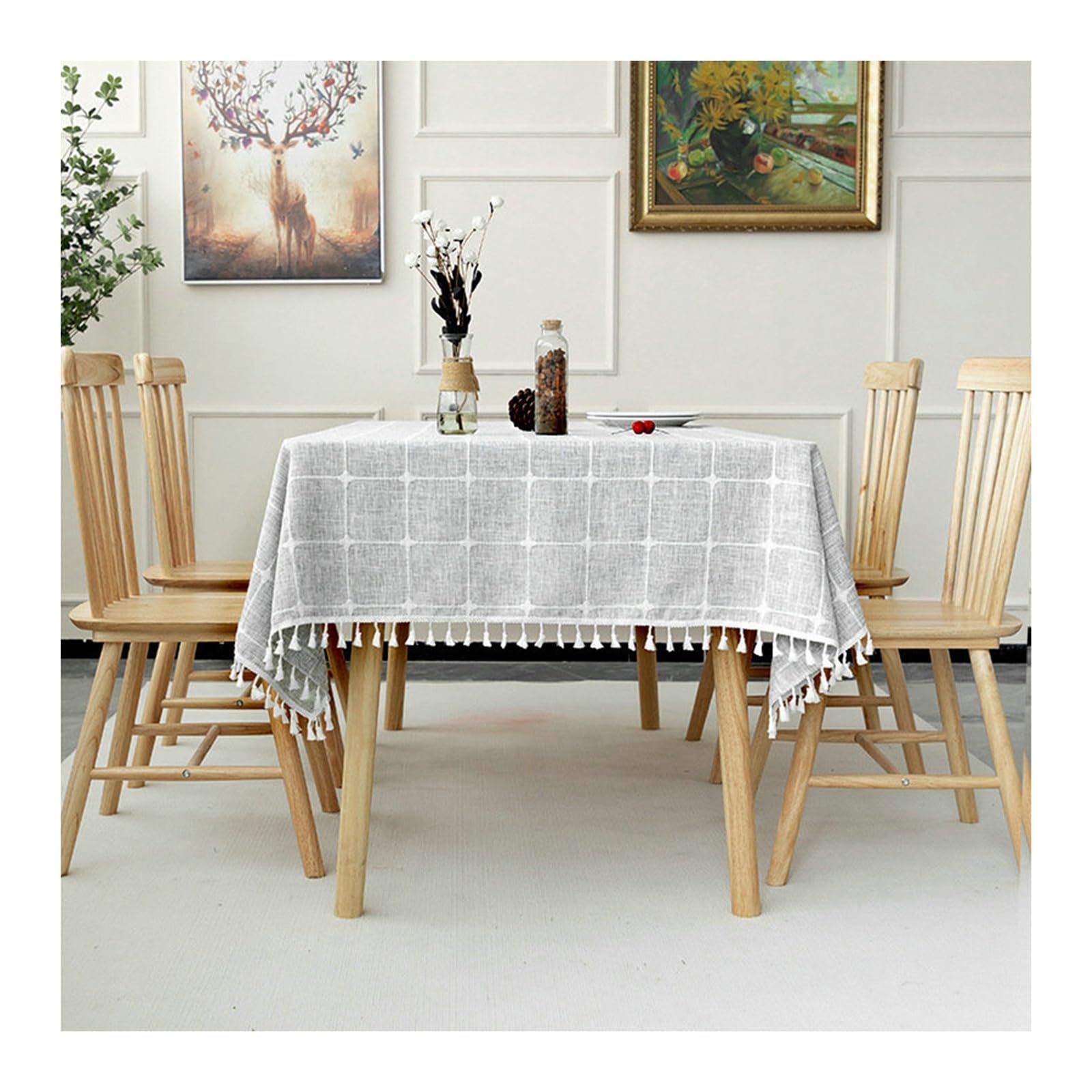 Nappe de table anti tache pour décoration repas de famille gris