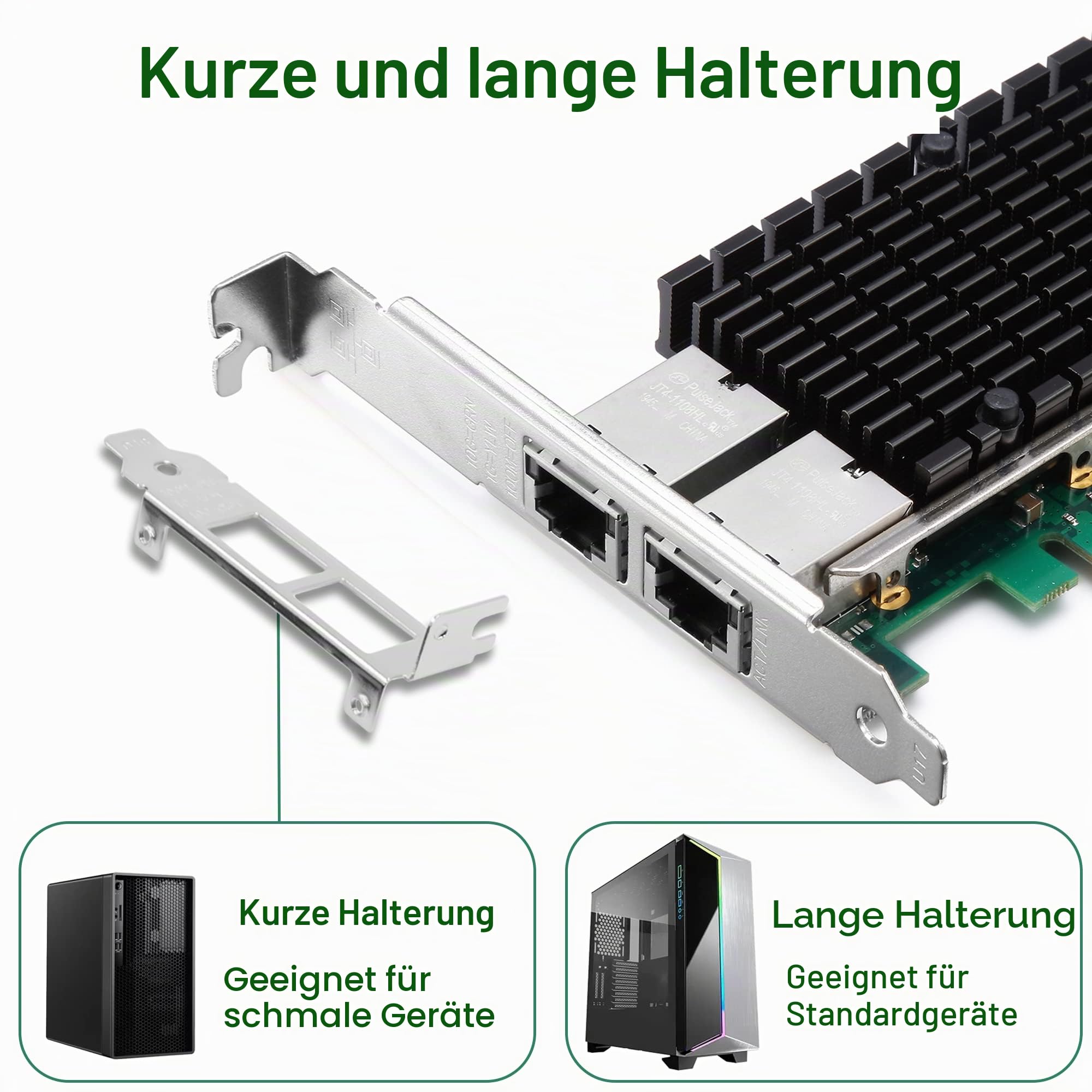 10Gb PCIe Netzwerkkarte für Intel X540-T2, 10G LAN Karte mit Intel X540 Controller, Dual RJ45 Ports NIC PCI Express x8 Ethernet Adapter für Windows/Windows Server/Linux/Freebsd/VMware ESXi