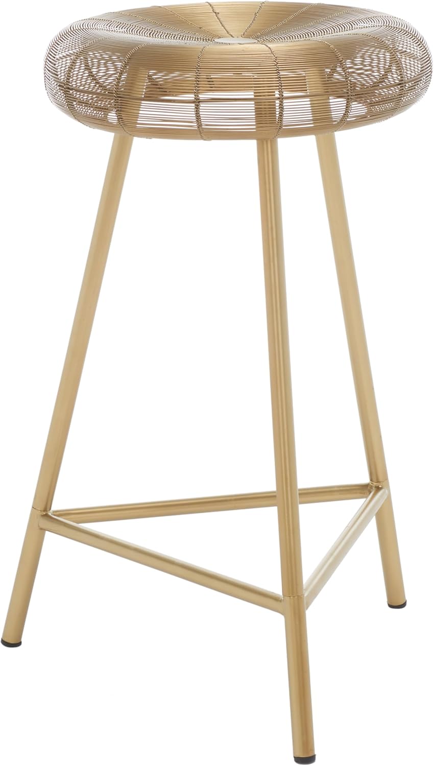 Addison Gold Wire Weaved Contemporary Counter Stool