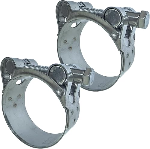 Abrazaderas de manguera T-Bolt, abrazaderas de tubo ajustables para servicio pesado de 44-47mm, acero inoxidable 304 y banda ancha para abrazaderas