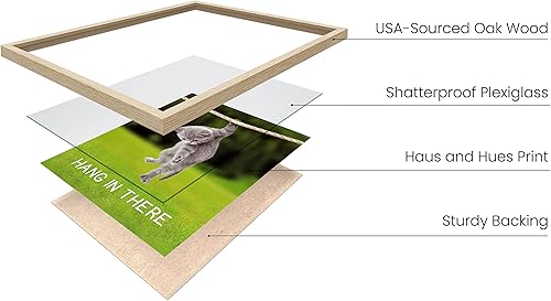 Miniatura 2 de HAUS AND HUES Póster de gato con texto en inglés Hang in There Cat, divertido póster de gato, bonitos pósteres motivacionales, póster para colgar en