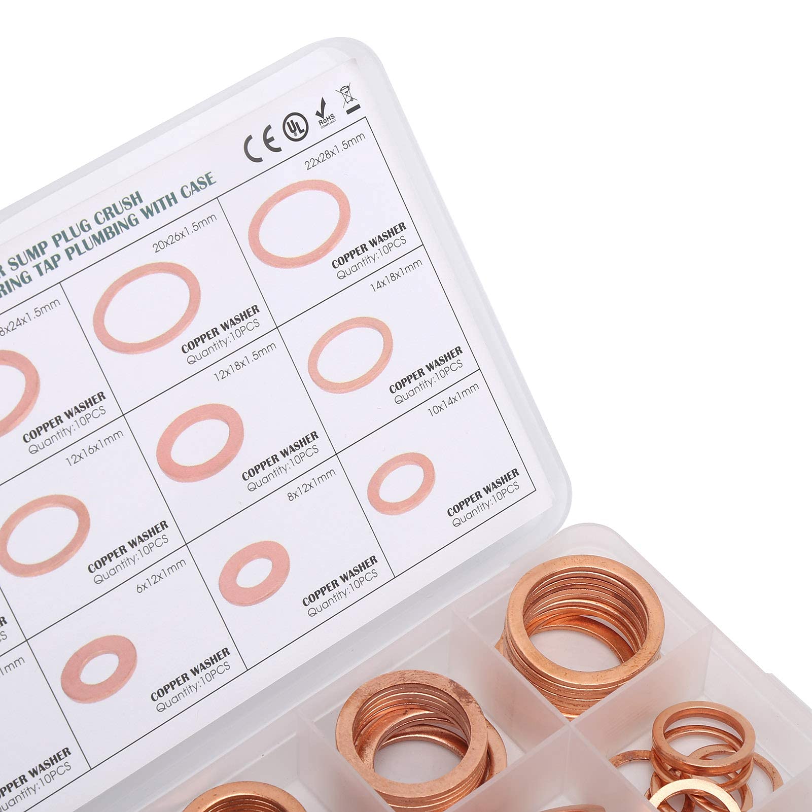 10PCS/Pack 22x27x2mm Copper Washer Solid Gasket Sump Oil Seal SXQW 10  pieces/pack 18 x 10PCS/Pack 10x18x2mm Copper Washer Solid Gasket Sump Oil Seal