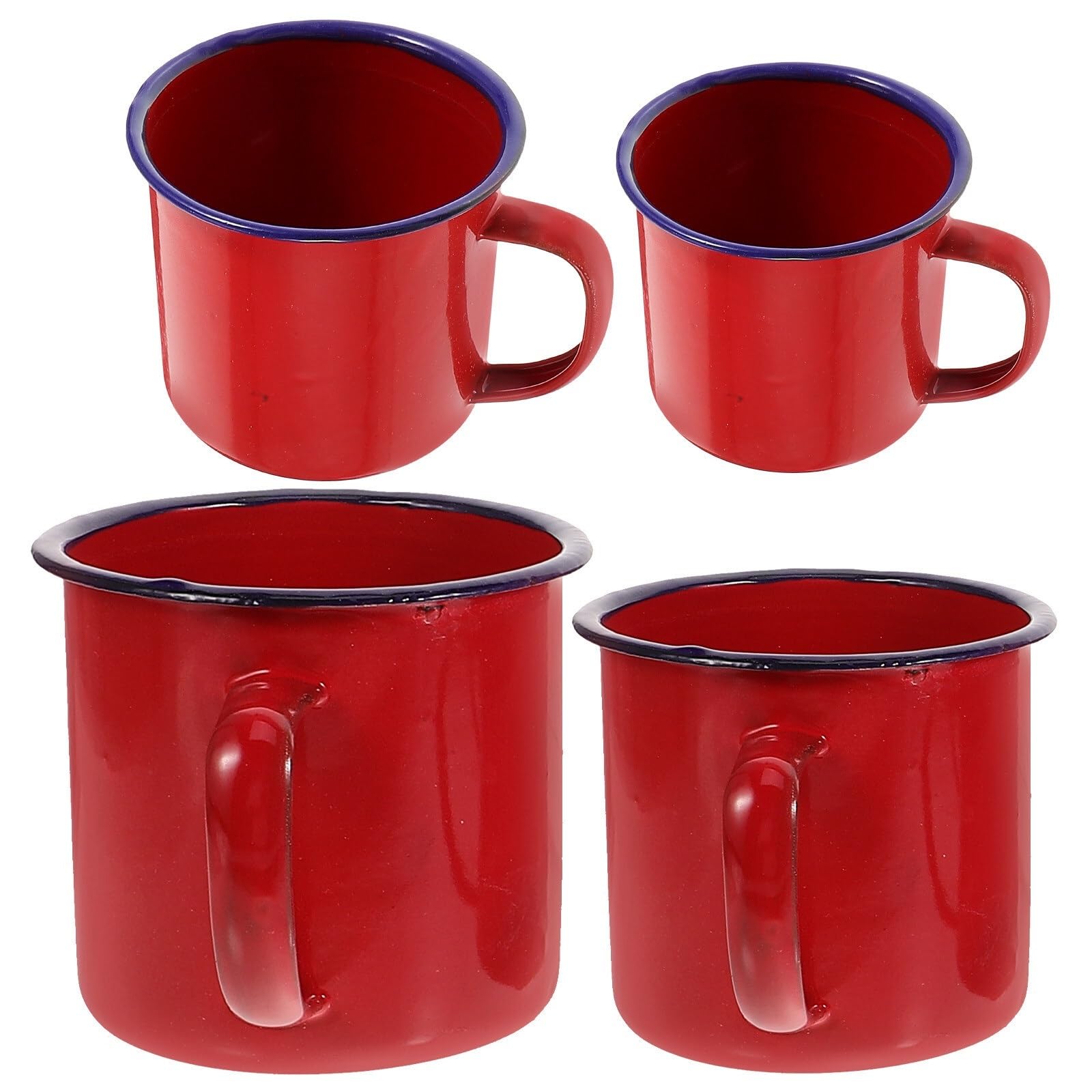 4-teiliges Emaille-Becher-Set, Schlichte, Elegante Trinkbecher | For Camping im Freien, Kaffee, Tee, Party, kleine Küche zu Hause, verwenden Sie Emaille-Becher