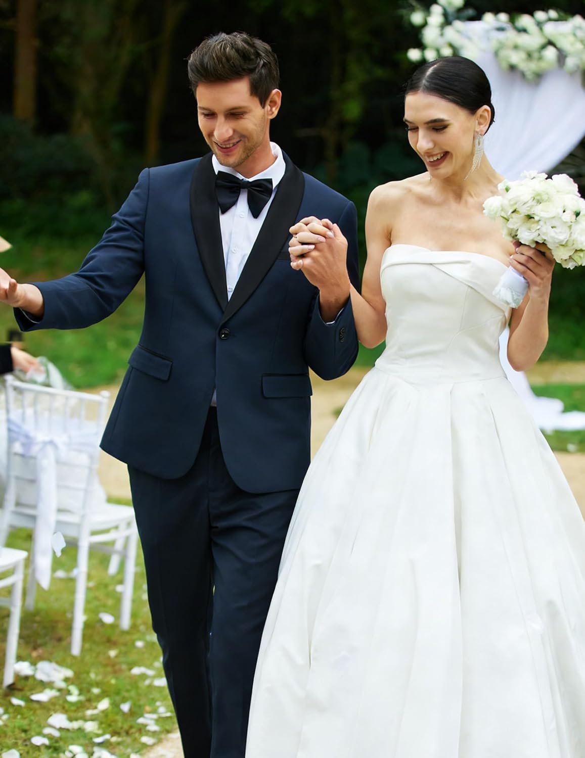 COOFANDY Mens Tuxedo Suit Set Slim Fit 2 Piece Dress Suit Shawl Lapel Tuxedo Jacket Pants for Wedding Dinner Prom Party - Image 4