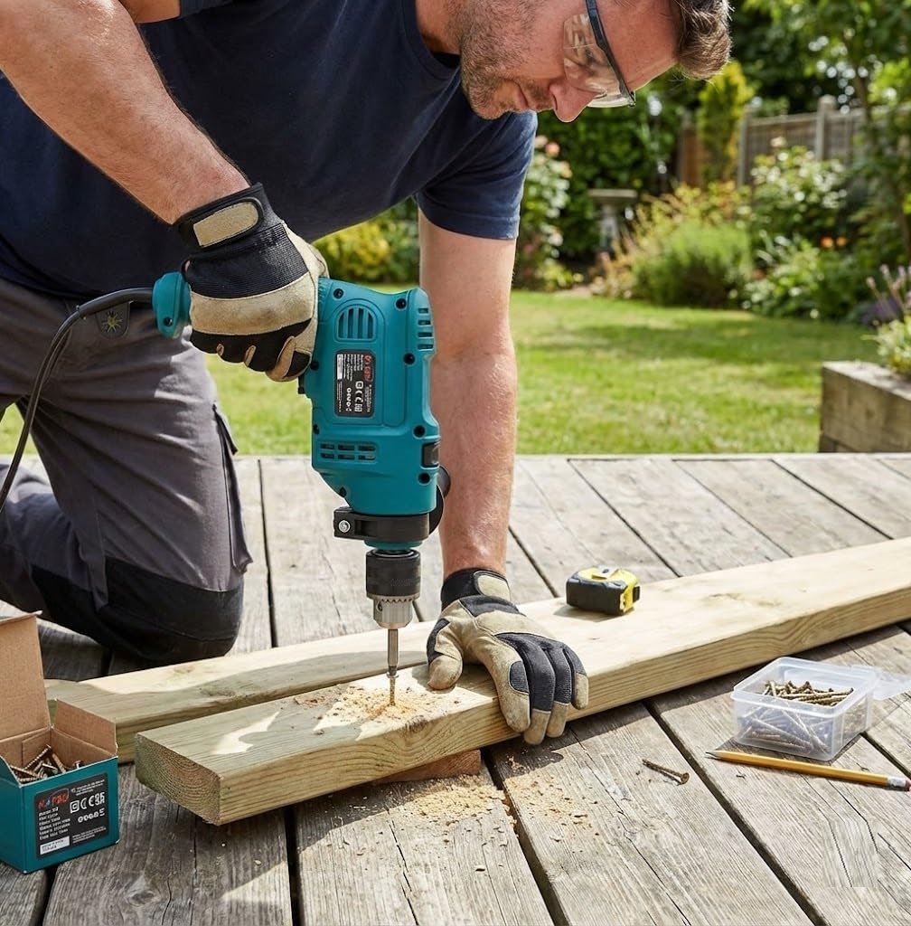 KATSU Electric Impact Drill 500W with 13mm Chuck, Variable Speed and 360° Rotating Handle, for Drilling Wood, Brick, Metal and Concrete (Budget)