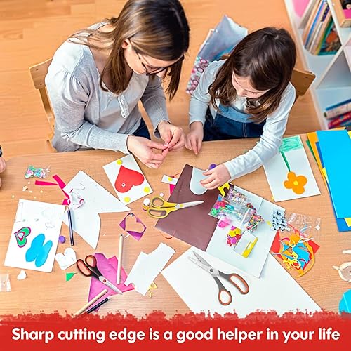 Miniatura 5 de Tijeras negras a granel, paquete de 6, tijeras multiusos, tijeras afiladas de acero inoxidable para oficina, hogar, uso general, suministros de