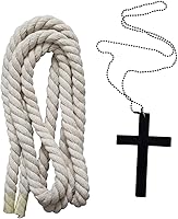 Vista 3 de Coser Park - Disfraz de monje medieval para Halloween, disfraz con capucha Negro