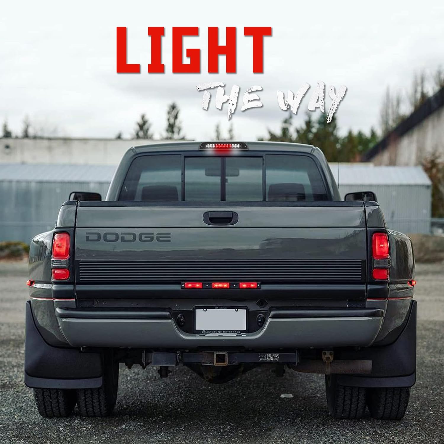 High Mount 3rd Stop Light Compatible with 1994-2001 Dodge Ram 1500 2500 3500 Third Center Cargo Reverse Rear LED Brake Light Bar Taillight (Smoke)