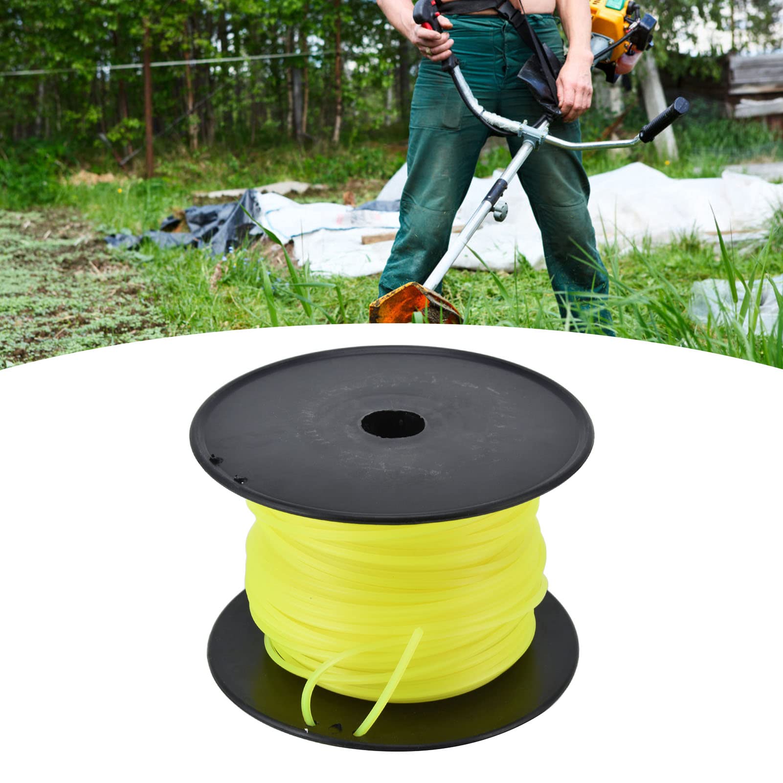 Cocoarm per Decespugliatore a Filo da 3 Mm in Nylon Quadrata per Tosaerba Gialla per Taglio Erbacce da Giardino Adatta per Trimmer (70 Metri)