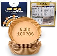 Vista 8 de Forro de papel desechable para freidora de aire, 50 piezas de papel pergamino antiadherente para freidora de aire, Lodgisity a prueba de agua