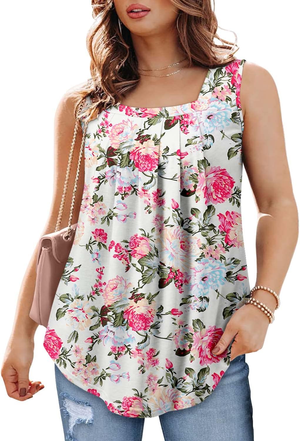 BETTE BOUTIK Womens Tank Tops Pleated Sleeveless Blouse Short Sleeve Tops Basic Shirts S-3XL - Image 4