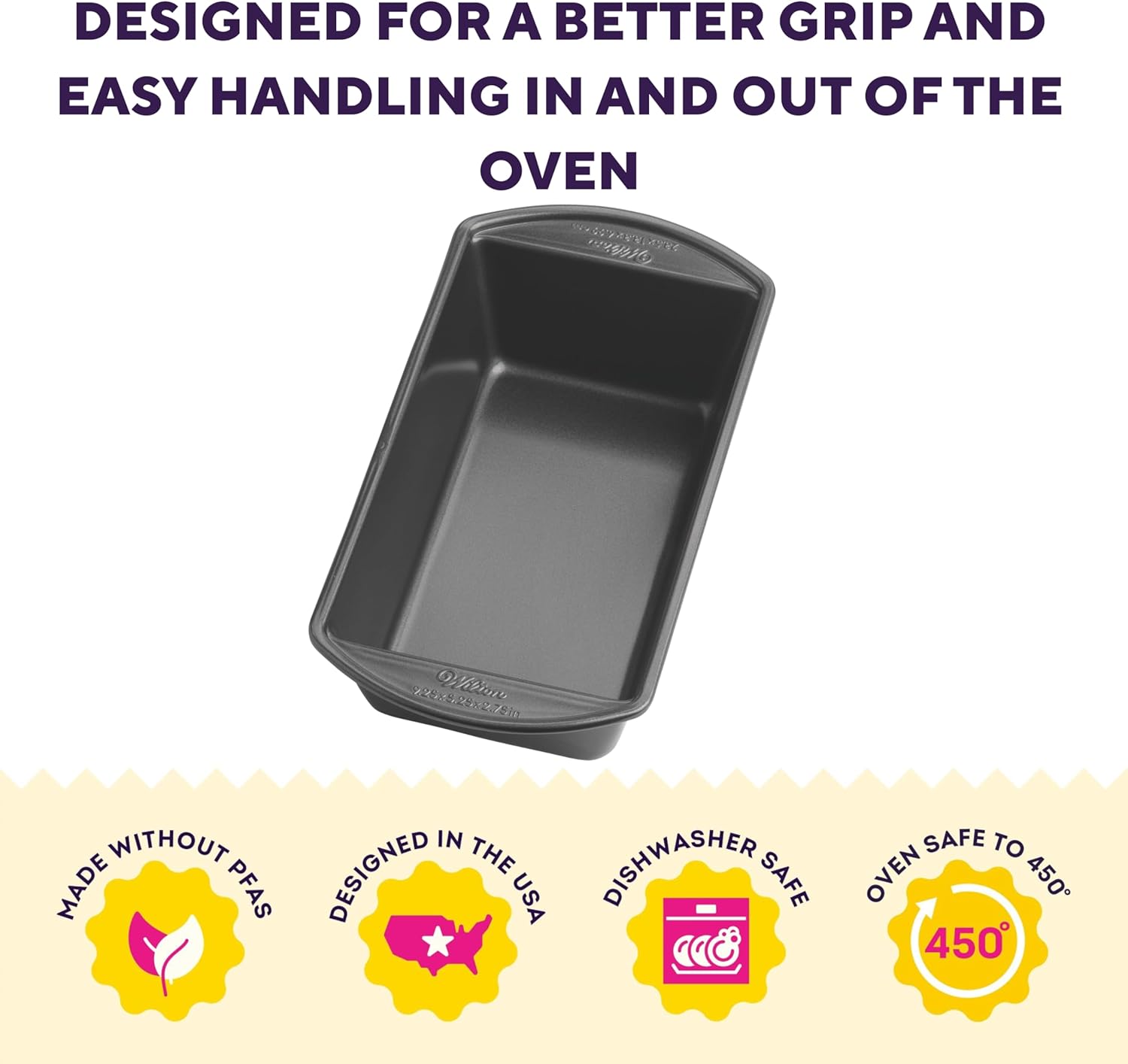 Wilton Gold Non-Stick 9 X 5 in Bread Loaf Pan, Warp-Resistant Bakeware, Made without PFAs, Packaging May Vary - Image 3