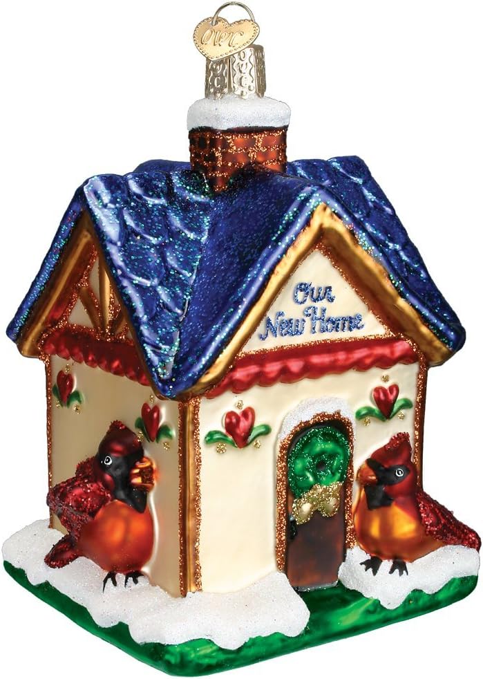 Old World Christmas Our New Home Glass Blown Ornament for Christmas Tree, Handcrafted Holiday Decoration, Home Collection