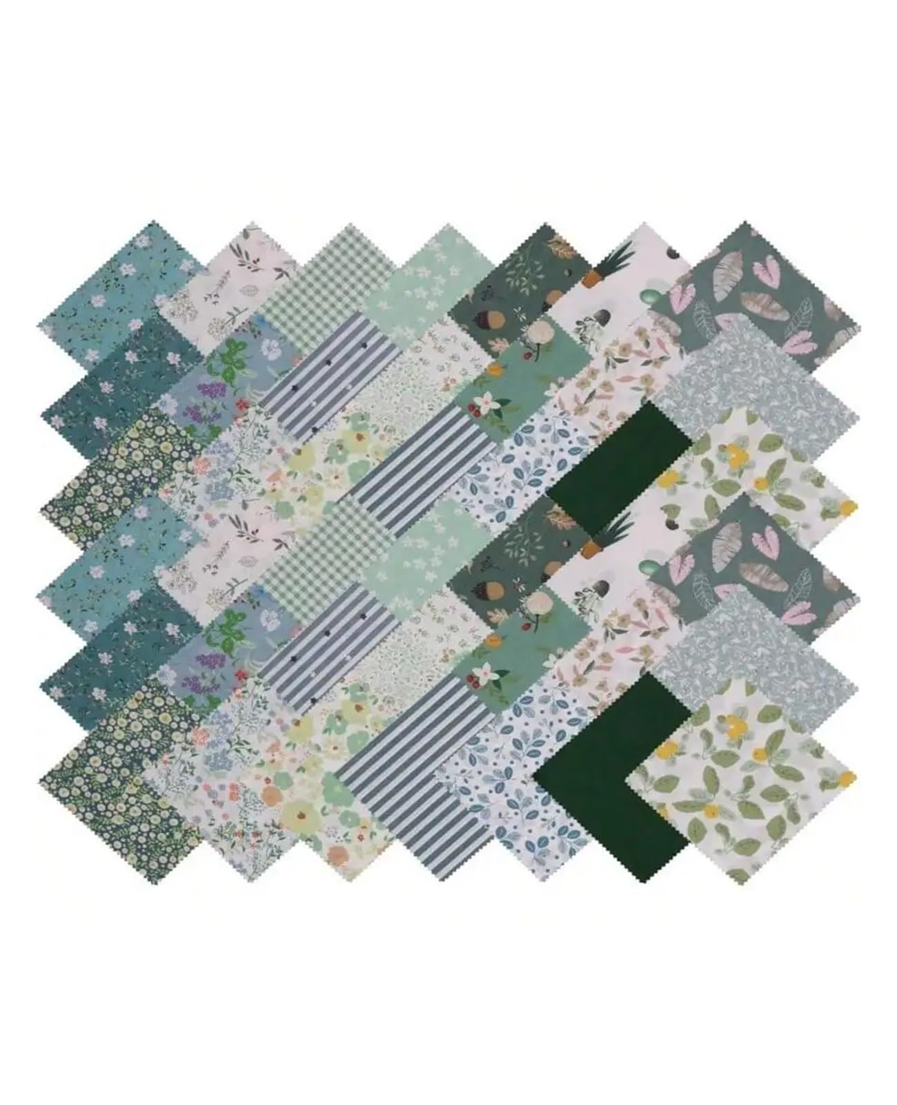 Patchwork Stoffe 42 Stück gesteppte Baumwollstoffquadrate 12,7 x 12,7 cm, vorgeschnittenes gestepptes Blumen-Patchwork