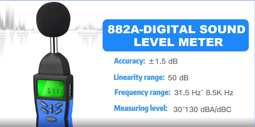 Decibel Meter, Digital Sound Level Meter AP-882A Sound