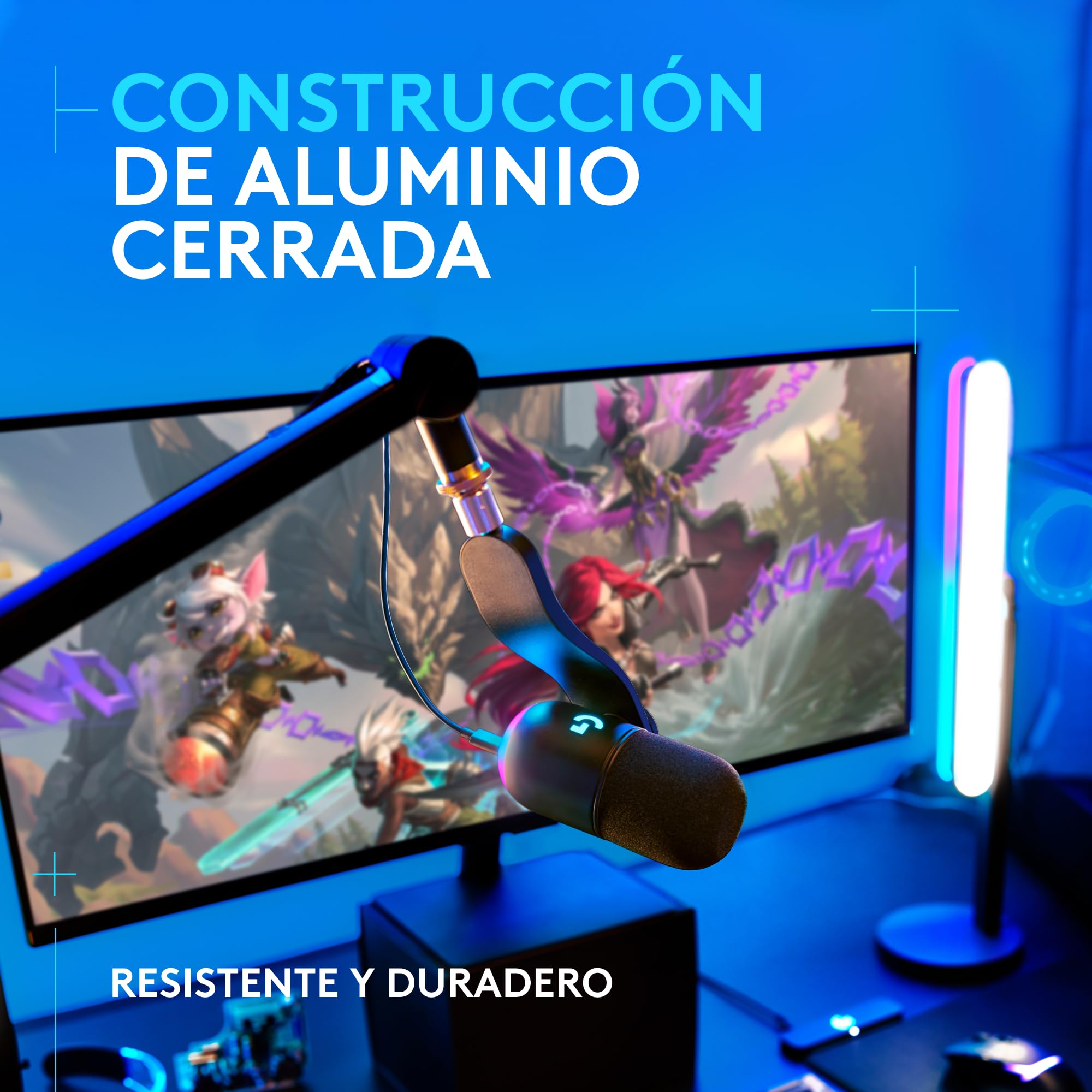 Logitech G Compass, articulado para micrófono para difusión | Resortes internos, distribución de cables integrada, grabación, gaming, streaming - Negro