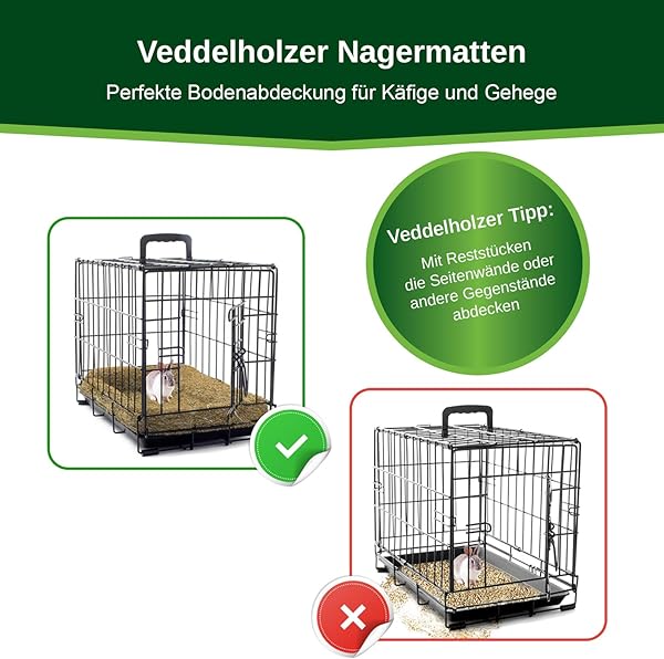 Veddelholzer 3 Hanfmatten für Nager Kaninchen Käfige & Gehege von Meerschweinchen Hamstern Nagerteppich aus Hanf als Zubehör Käfige Höhlen & Schlafplätze für Kleintiere Kaninchenstall Hasenstall - 5
