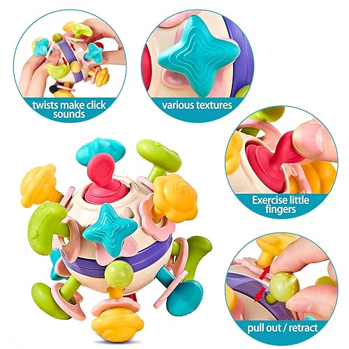 Miniatura 2 de Juguetes de dentición para bebés, mordedores, alivio sensorial, juguetes Montessori, regalos para recién nacidos, niños y niñas de 0, 3, 6, 9, 12,