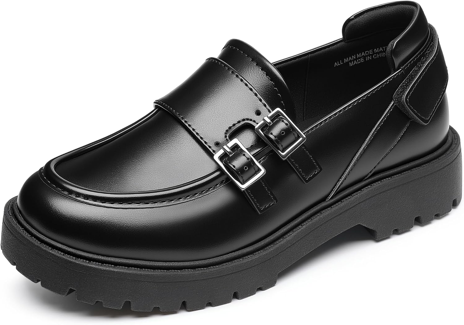 Bigwow Girls Chunky Platform Loafers Round Toe School Uniform Slip On Dress Shoes for Little Kid/Big Kid