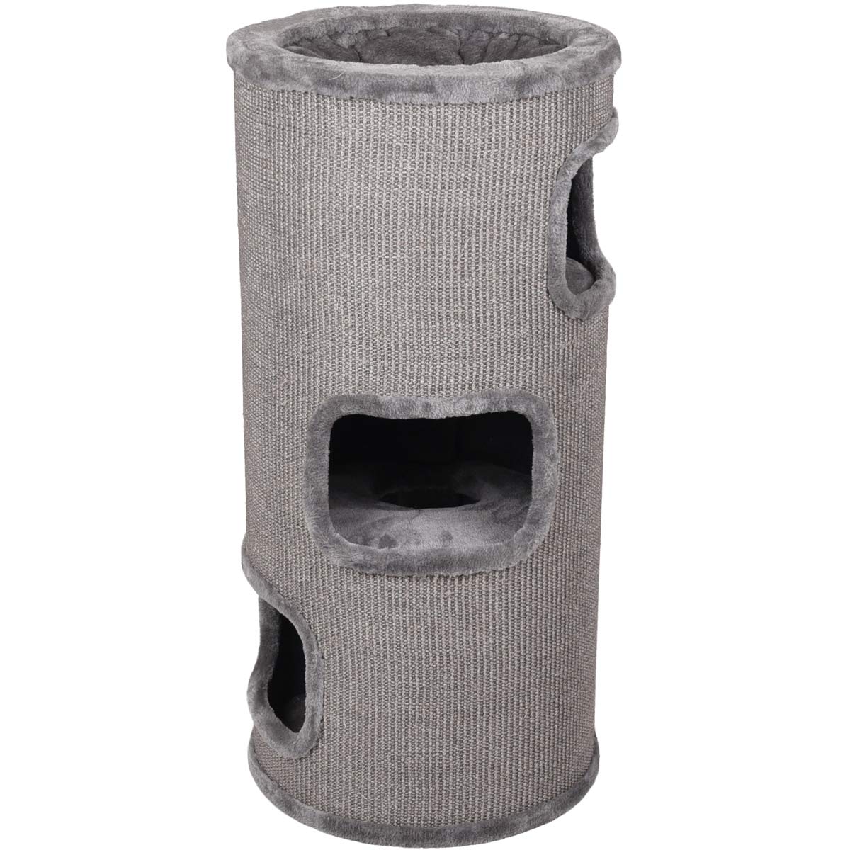 griffoir pour Chat – Tonneau à Gratter pour Chat - Flamingo Enes M - 90 cm Hauteur – Ø 42 cm - Gris