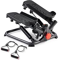 Sunny Health & Fitness SF-S0979SMART Twist Mini Stepper with Resistance Bands & Free SunnyFit App - Compact Home Cardio Machine