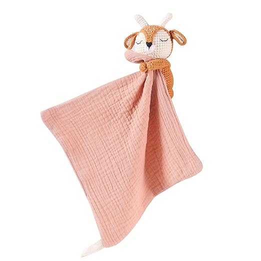 Amazon.com : BBYP Baby Animal Plush Toys with Rattle, Baby Hand Knitted Animal Security Blankets, Soothing Toys, Gifts for Boys and Girls 12 inch : To