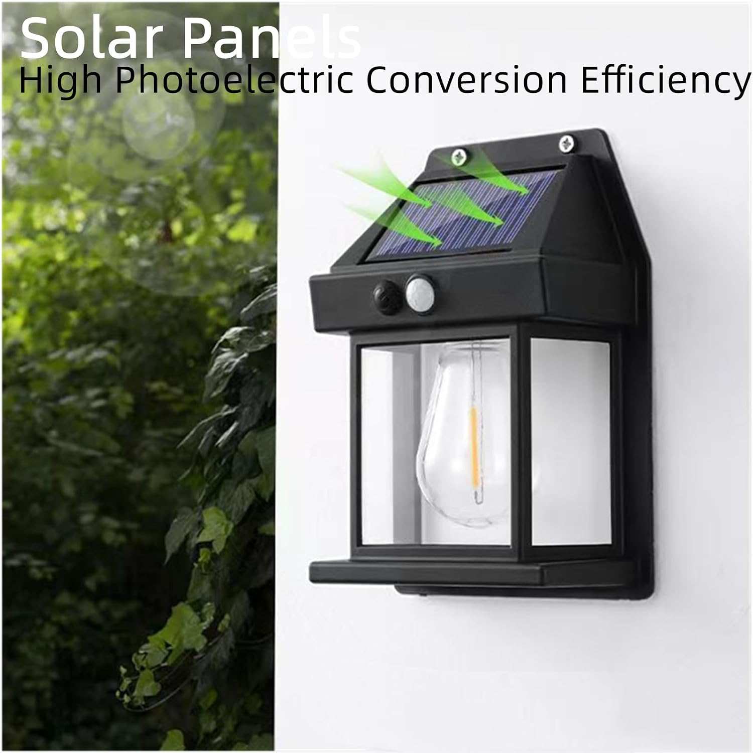 Electric Ultra-Bright Solar Tungsten Wall Light, Solar Wall Lights - Vintage Style with Smart Motion Sensor, Motion Sensor Wall Sconce, Outdoor Wall Lantern Dusk to Dawn, for Patio Yard (Black 3PCS)