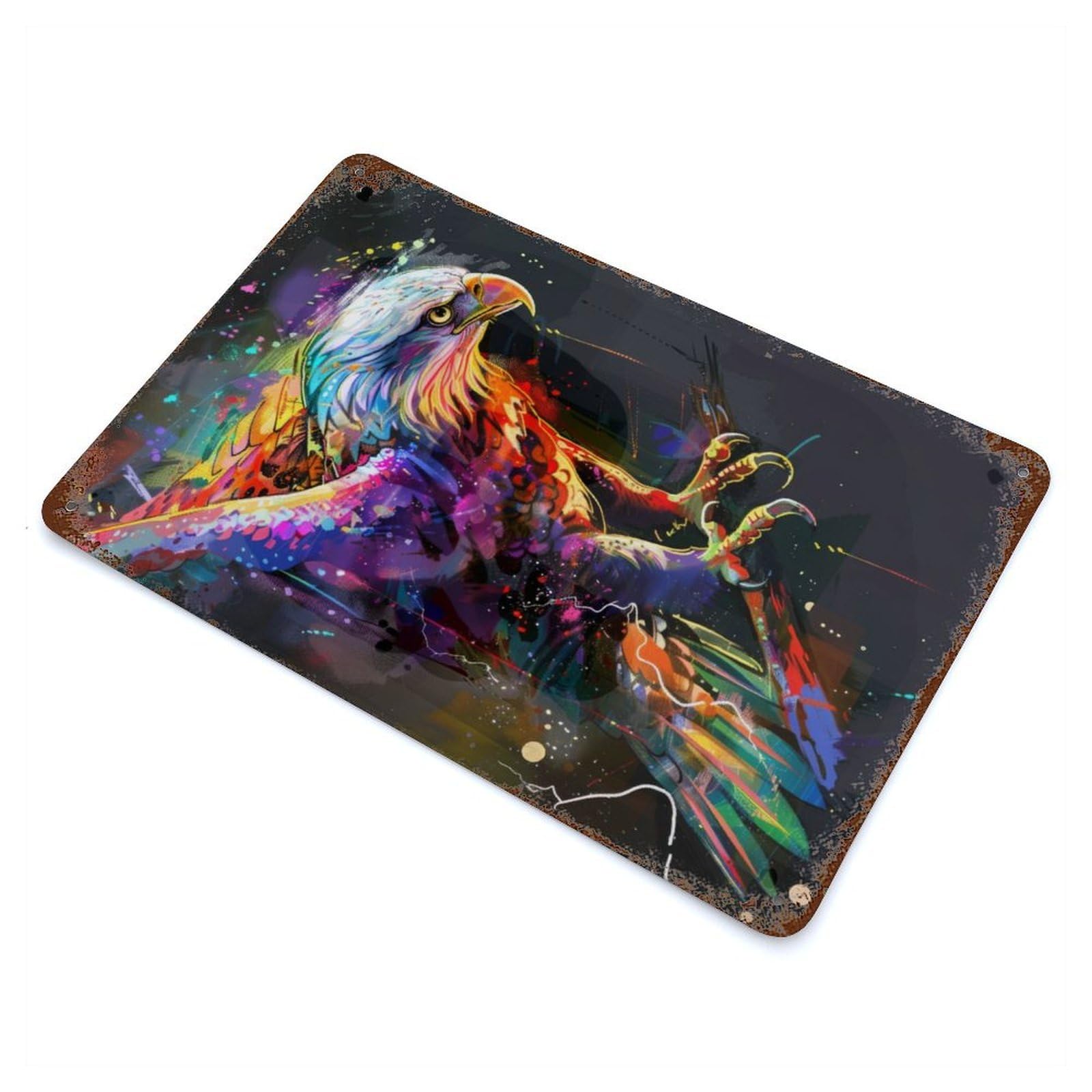 Eagle Popart Painting Decorative Tin Sign 11.8"x7.9", for Bistro, Counter And Cafe Decor, Classic Wall Plaque