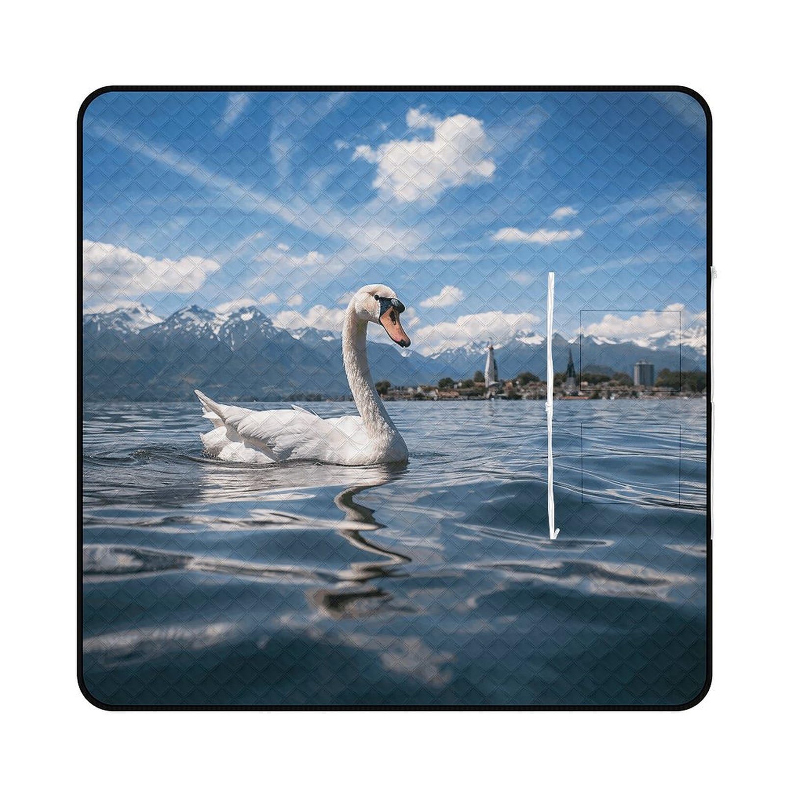 Tapis de pique-nique imperméable cygne fini l'humidité au camping