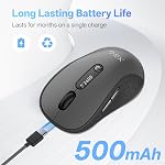 XBG B15pro Wireless Bluetooth Mouse, Bluetooth 5.0/4.0 & 2.4G Tri-Mode, Type-C Rechargeable with LED Screen Display, Ergonomic Silent Click for Laptop/PC/Tablet, Multi-Device & Office Use-Black