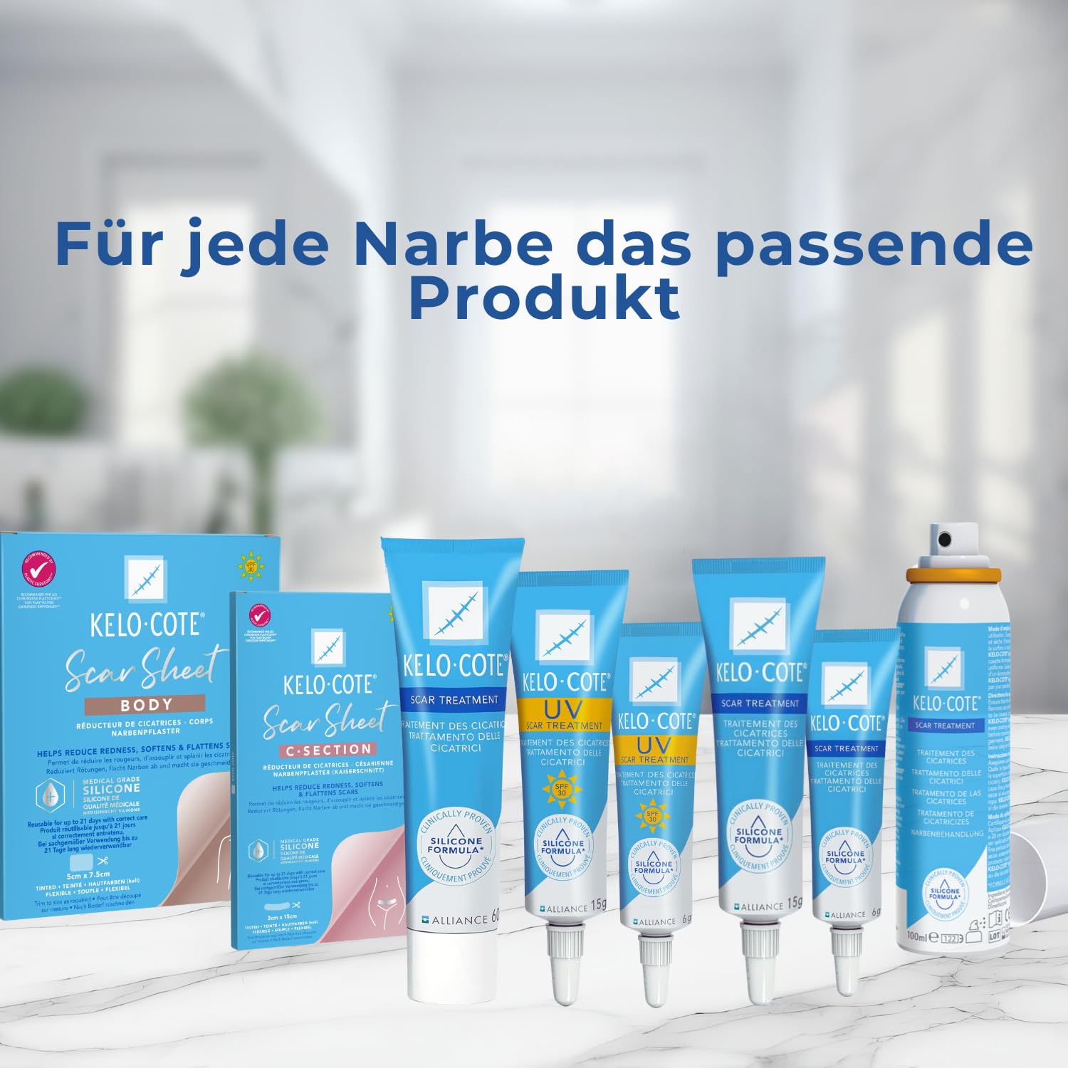 KELO-COTE UV SPF30 Silikon-Narben-Gel 6g mit Sonnenschutz, für chirurgische Narben, erhabene, wulstige Narben wie hypertrophe Narben und Keloide, Verletzungen