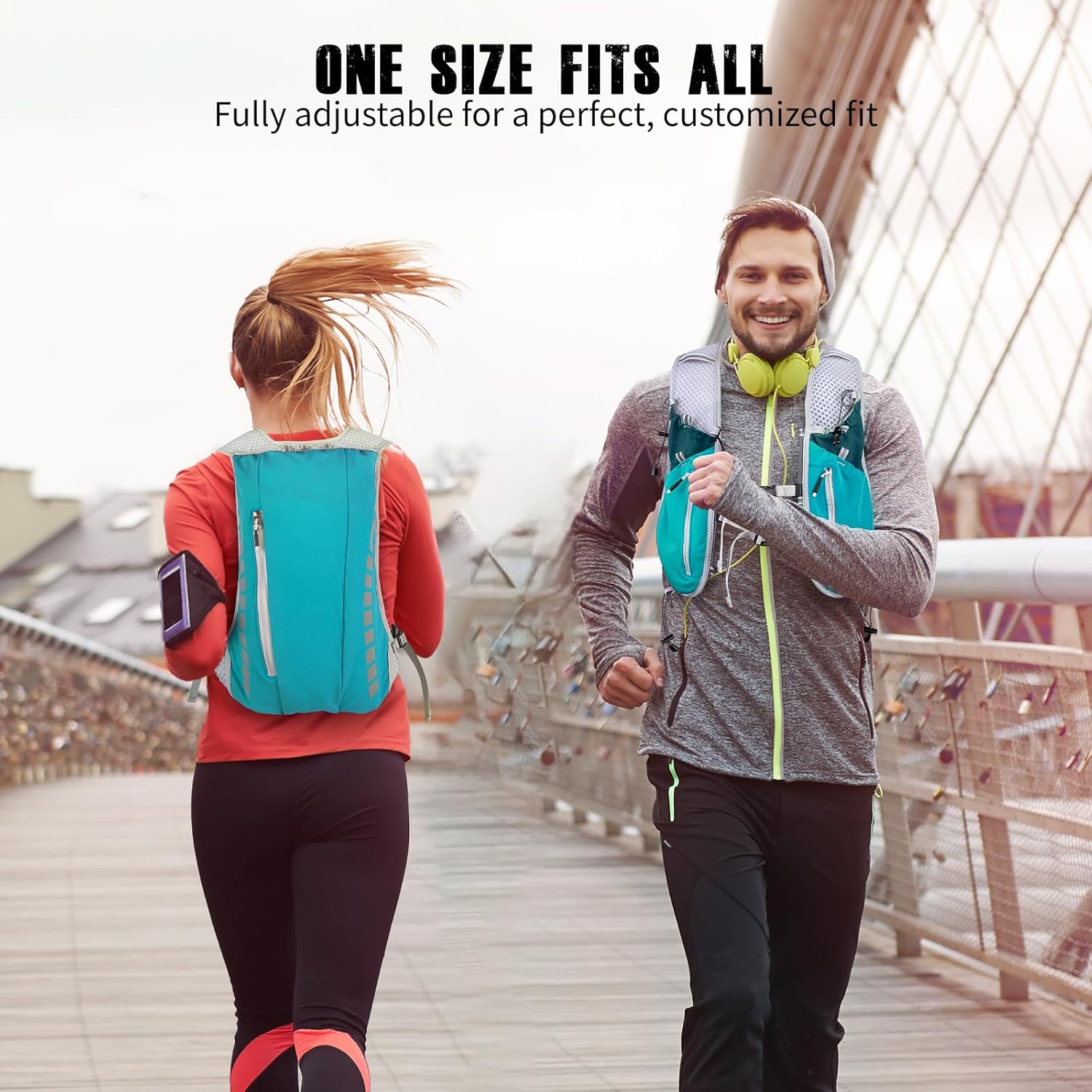 NONSAR Running Vest for Men Women, Running Vest Backpack, Lightweight Pack with 500ml Soft Flask, Adjustable Chest Straps and Reflective Running Hydration Vest for Running Hiking Cycling Camping - Image 7